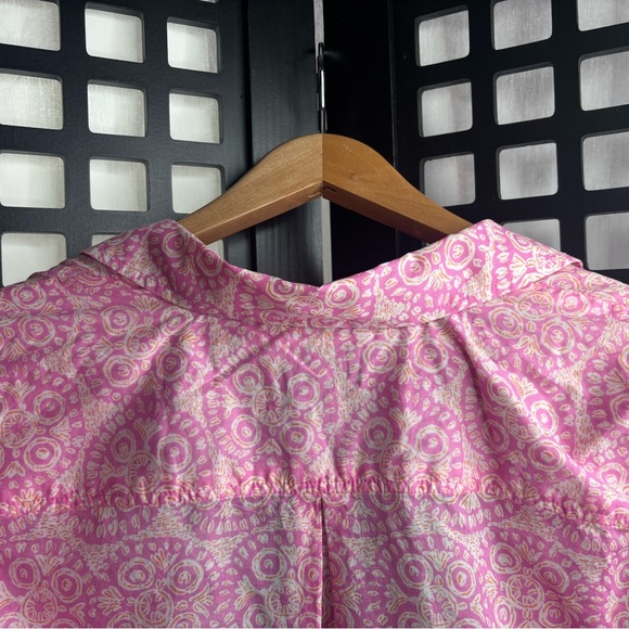 💗 Talbots Pink Patterned Cotton Button Down Shirt Lightweight Small 💗 - Picture 10 of 16